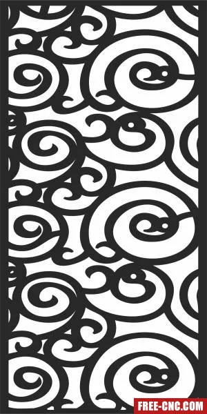 Wall door pattern door decorative screen - Free dxf files ready to cut