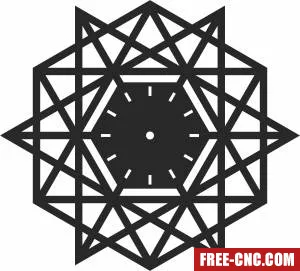 Twelve star vinyl wall clock - Free dxf for laser cutting and plasma