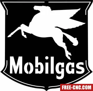 Mobilgas pegasus logo sign - Download free dxf for cnc plasma cutting