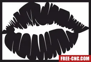 Lips wall clipart - Download free dxf for cnc plasma cutting