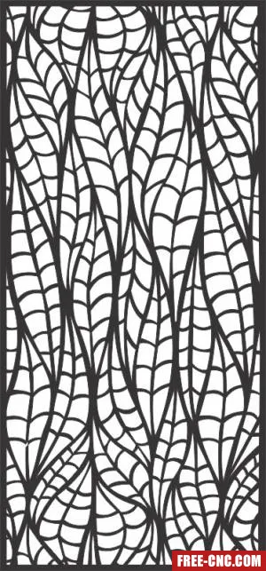 Decorative wall pattern leaves panel - free dxf download