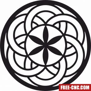 Mandala wall art design - Free dxf files ready to cut