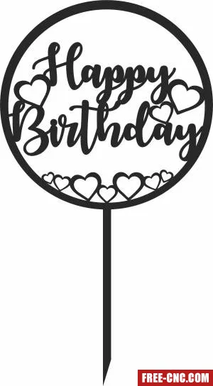 Happy birthday cake stake - Download free dxf for cnc plasma cutting