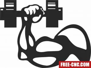 Fitness decal gym dumbbell - Download free dxf for cnc plasma cutting