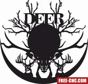 Deer vinyl clock - free dxf download