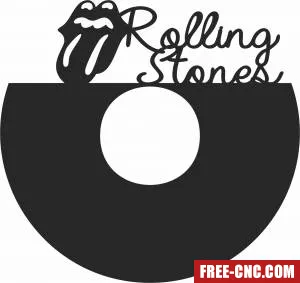 Rolling stones wall vinyl clock - Free dxf files ready to cut