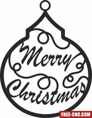 Merry christmas ornament - Free dxf download