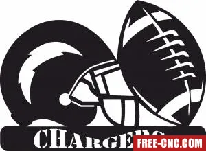 Los angeles chargers nfl helmet logo - free dxf download