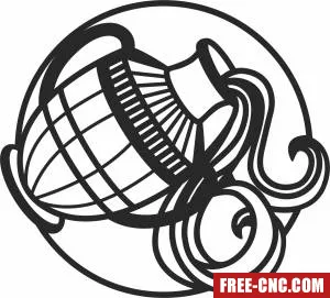 Water pot wall cliparts - Free dxf for laser cutting and plasma