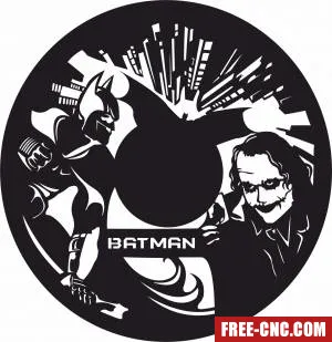 Batman and joker vinyl clock - free dxf download