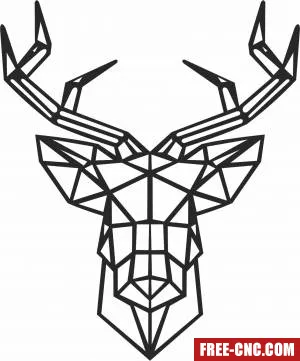 Geometric polygon elk deer - Download free dxf for cnc plasma cutting