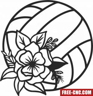 Floral volleyball clipart - Free dxf download