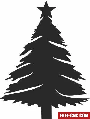 Christmas tree wall with star - Free dxf files ready to cut