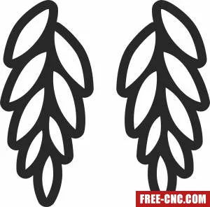 Earrings pendants art leaf - Free dxf files ready to cut