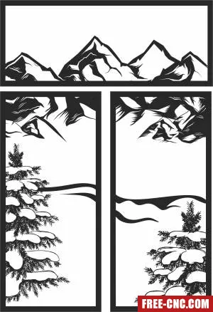 Nature scene wall panels - Download free dxf for cnc plasma cutting