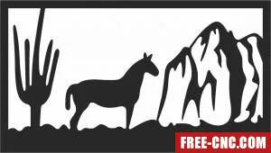 Horse scene wall decor - Download free dxf for cnc plasma cutting