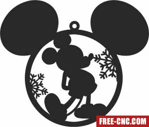 Mickey mouse christmas ornament - Free dxf files ready to cut