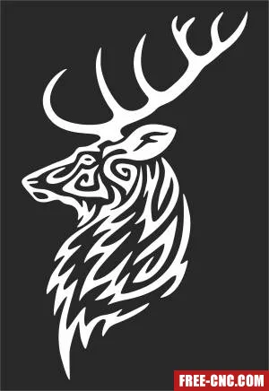 Elk wall art - Free dxf download