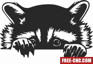 Racoon wall decor - Free dxf for laser cutting and plasma