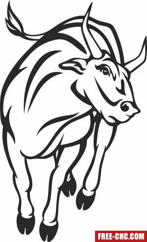 Bull buffalo clipart - Download free dxf for cnc plasma cutting