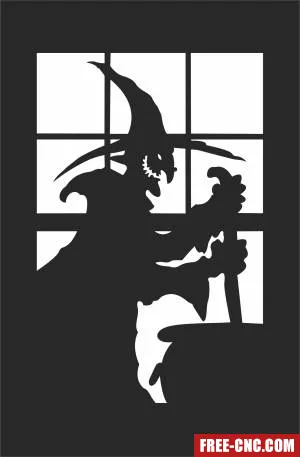 Halloween witch preparing a potion - Free dxf files ready to cut