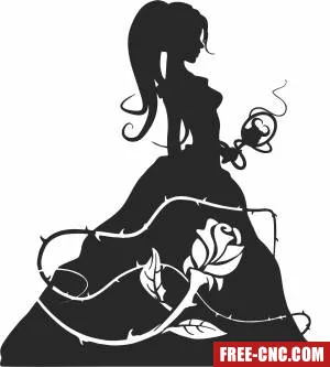 Princess silhouette cliparts - Free dxf files ready to cut