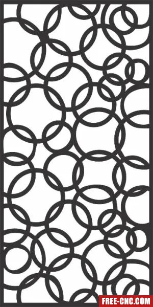Circles decorative panel wall separator door pattern - free dxf download