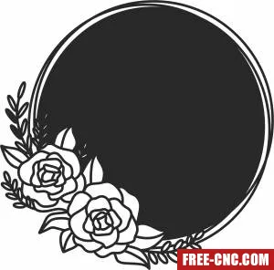 Flower frame wreath ring cliparts - Download free dxf for cnc plasma cutting