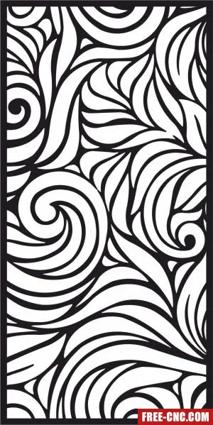 Decorative panel door wall screen pattern - Free dxf for laser cutting and plasma