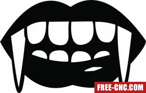 Vampire biting lips - free dxf download