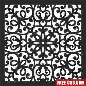 Wall decorative door wall pattern - Free dxf for laser cutting and plasma