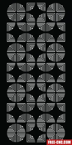 Geometric decorative pattern panel wall screen - free dxf download