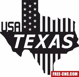 Texas wall sign states usa flag - Download free dxf for cnc plasma cutting