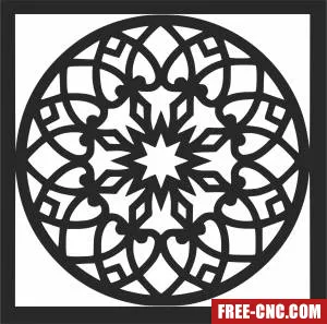 Mandala wall art decor - Download free dxf for cnc plasma cutting