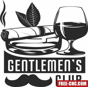 Gentleman logo clipart - Free dxf for laser cutting and plasma