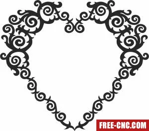 Heart frame clipart - Free dxf for laser cutting and plasma