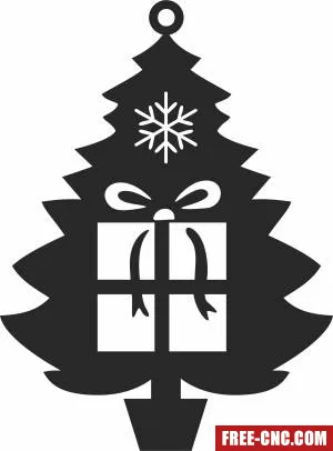 Christmas decor santa gift tree - Free dxf download