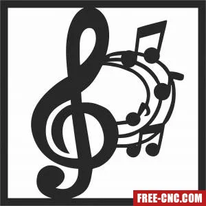 Music notes wall decor - Free dxf for laser cutting and plasma