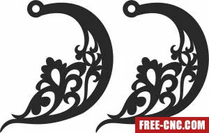 Moon floral earrings - Free dxf files ready to cut