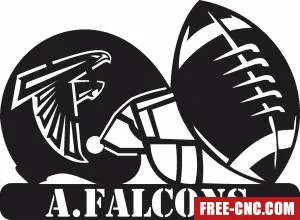 Atlanta falcons nfl helmet logo - free dxf download