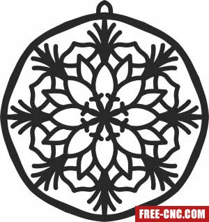 Christmas mandala ball ornament - Free dxf files ready to cut