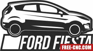 Ford fiesta car logo - Free dxf download