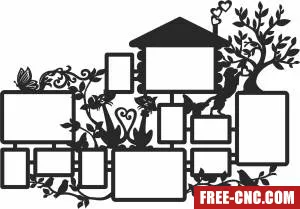 Floral frame pictures holder - Free dxf for laser cutting and plasma