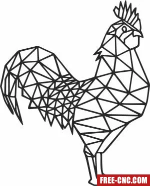 Geometric chicken rooster cliparts - Free dxf files ready to cut