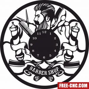 Barber shop wall vinyl clock - free dxf download