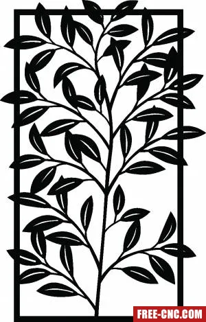 Leaves branche wall screen pannel decorative - free dxf download