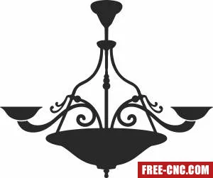 Decorative chandelier clipart - Download free dxf for cnc plasma cutting