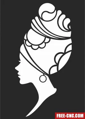 Canvas african women clipart - Free dxf download