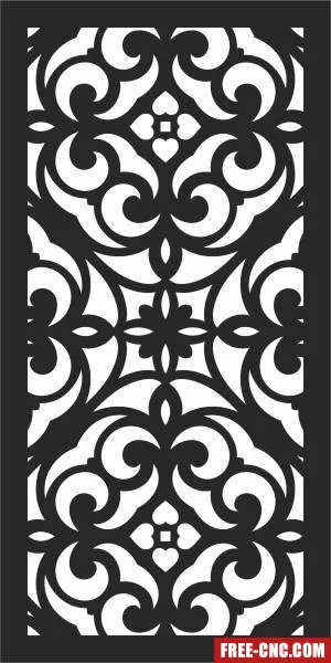 Door decorative pattern wall screen - Free dxf download