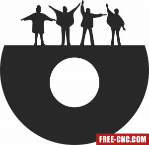 The beatles wall home clock - Free dxf download